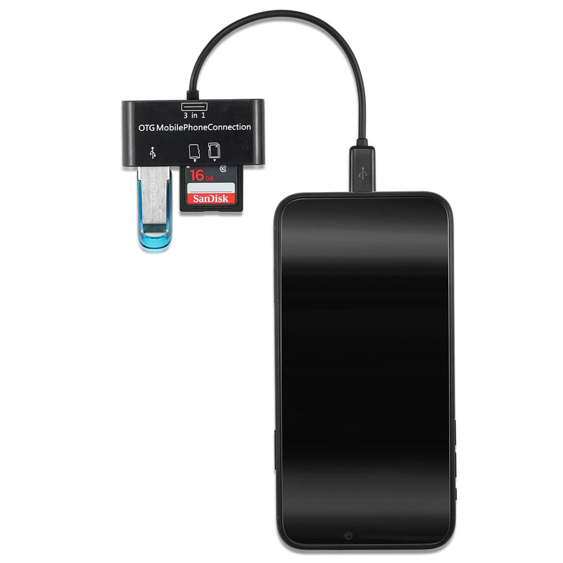 [Australia - AusPower] - MXTECHNIC 3 in 1 Micro USB OTG Host Adapter SD Card Reader Camera Card Reader Hub, OTG Mobile Phone Connection Host, USB 2.0 SD Card Adapter Kit for Android/Computer/Printer 