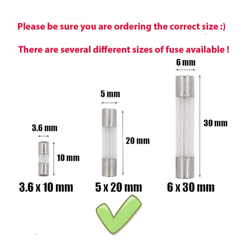 [Australia - AusPower] - DealEnvy- (25 Pack) C9, C7, G40 Christmas Light Replacement Fuses 5 amp Fuse / 125v Fuse 5a max/Fast Blow, 0.2 x 0.78 Inch / 5 x 20 mm, TS-C7 