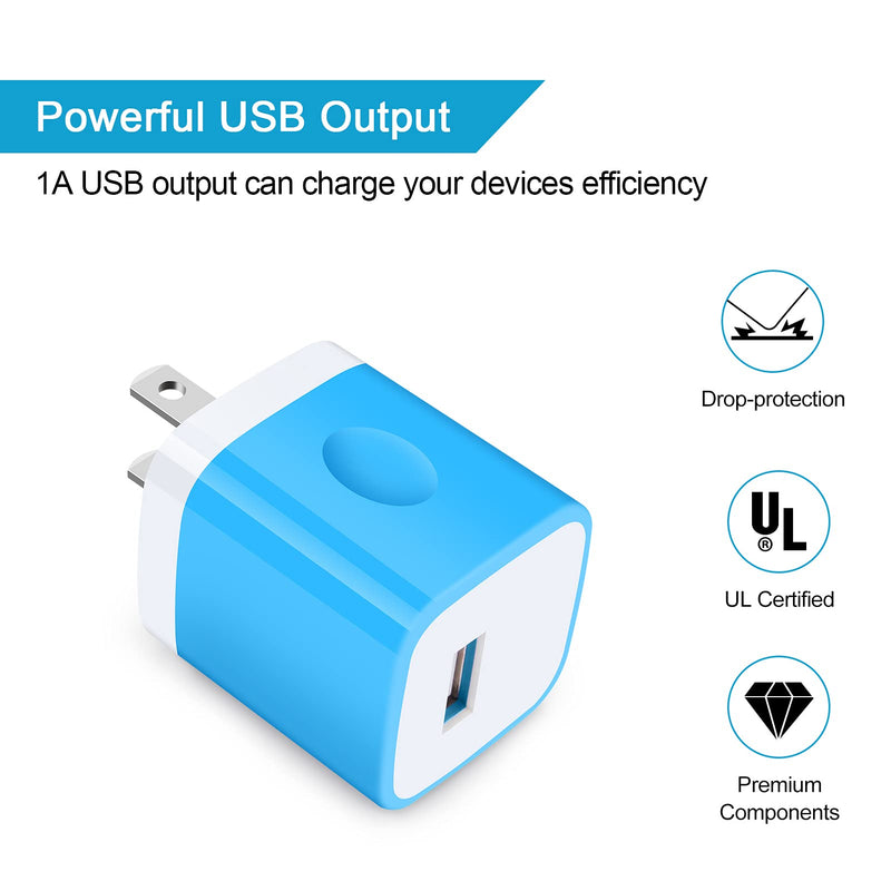 [Australia - AusPower] - Charging Block for iPhone 13,3Pack 1A Power Fast Charging Cube Single Port USB Wall Plug Compatible with iPhone 13 Pro,12,11 Pro Max,SE,8 7 6 Plus, Samsung Galaxy S21 Ultra S20 FE S10 S9 Plus,LG, Moto 3Pack 