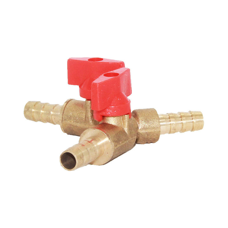 [Australia - AusPower] - Joywayus 5/16" ID Hose Barb, Y shaped Type 3 way Union Intersection/Split Brass Shut off Ball Valve Fitting 5/16"-1pcs 