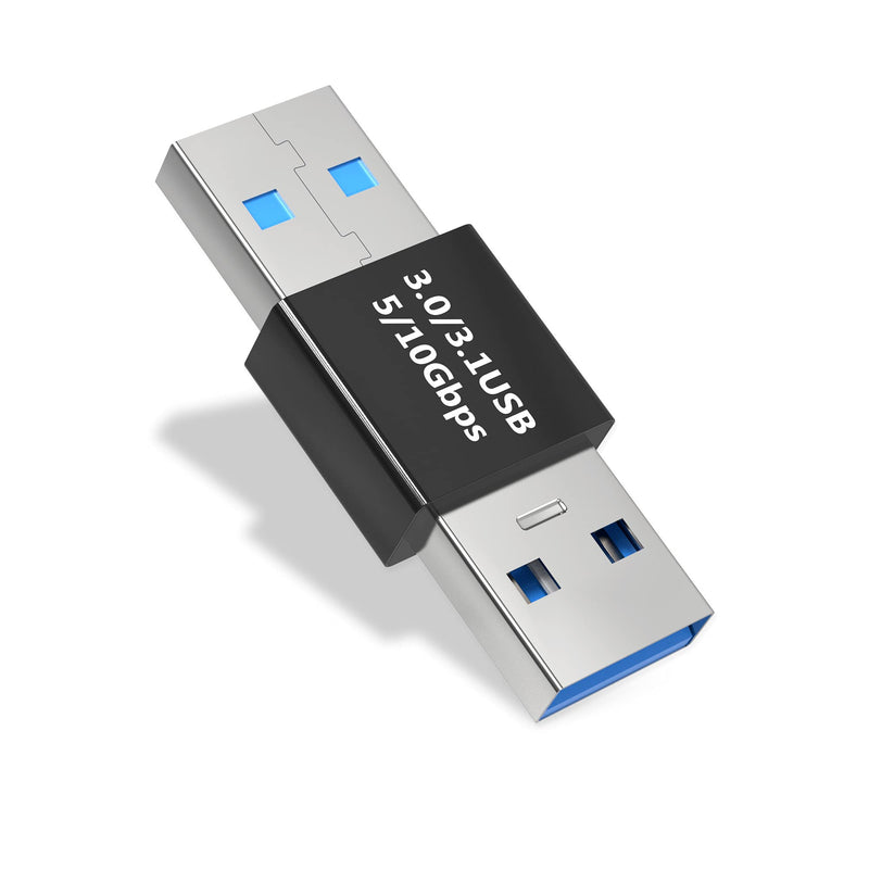 [Australia - AusPower] - AGVEE [4 Pack] USB-A 3.0 Male to USB-A 3.0 Male Adapter, USB 3.0 Converter Coupler Extension Extender Connector, Black 
