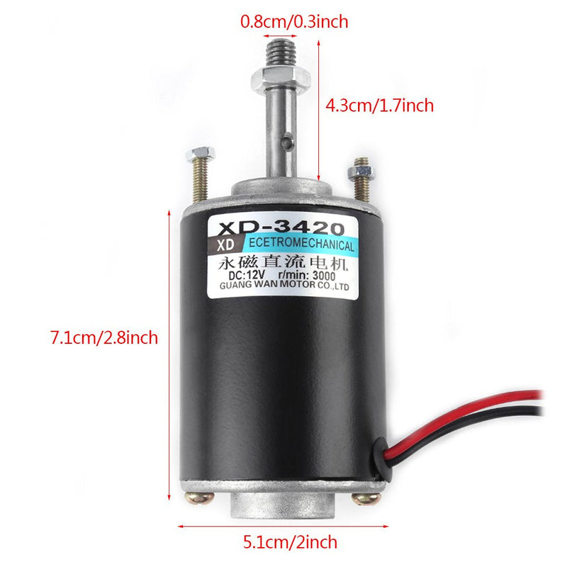 [Australia - AusPower] - 12/24V DC Motor 30W High Speed CW/CCW Permanent Magnet DC Motor for DIY Generator(12V 3500rpm) 