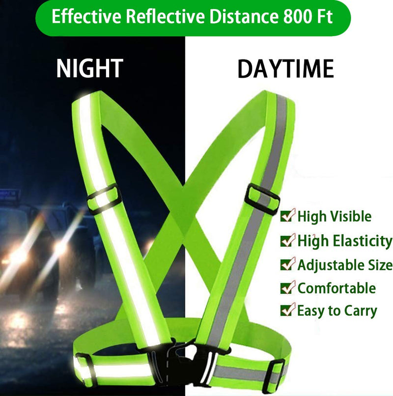 [Australia - AusPower] - Reflective Vest, Reflective Glow Belt with 2Pack Reflector Armbands, Adjustable Elastic Safety Vest Outdoor Reflective Belt High Visibility, Ultralight & Comfy for Running, Jogging, Walking, Cycling, 