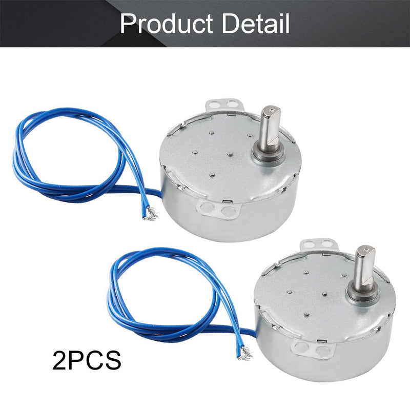 [Australia - AusPower] - Fielect 2Pcs Synchronous Motor AC 110V 2.5-3RPM Turntable Motor CW/CCW Direction 4W TYC-50 Single Flat Shaft Flat Shaft CW/CCW 2Pcs 