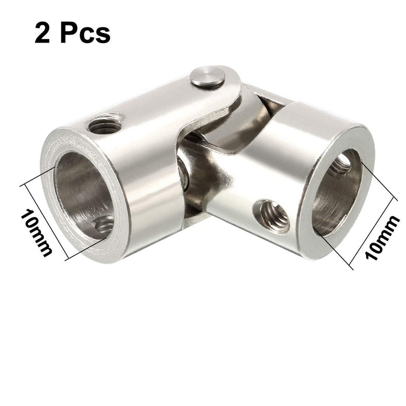 [Australia - AusPower] - uxcell® 2pcs 10mm to 10mm Inner Dia Rotatable Universal Steering Shaft U Joint Coupler L35XD16 