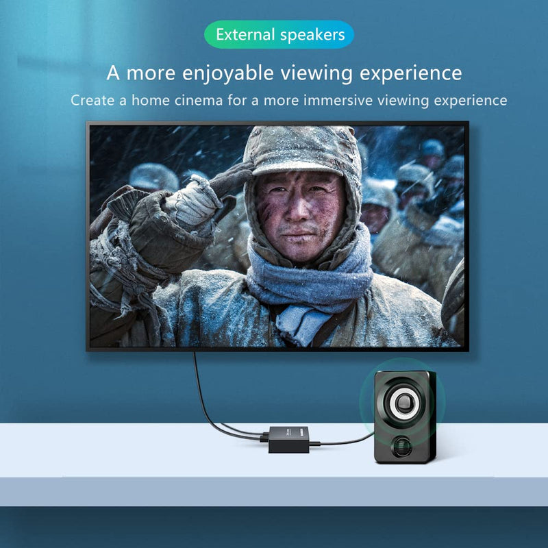 [Australia - AusPower] - HDMI ARC Audio Extractor 192KHz, HDMI ARC Adapter with 3.5mm Audio and L/R Stereo Audio for HDTV Soundbar Speaker Amplifier 