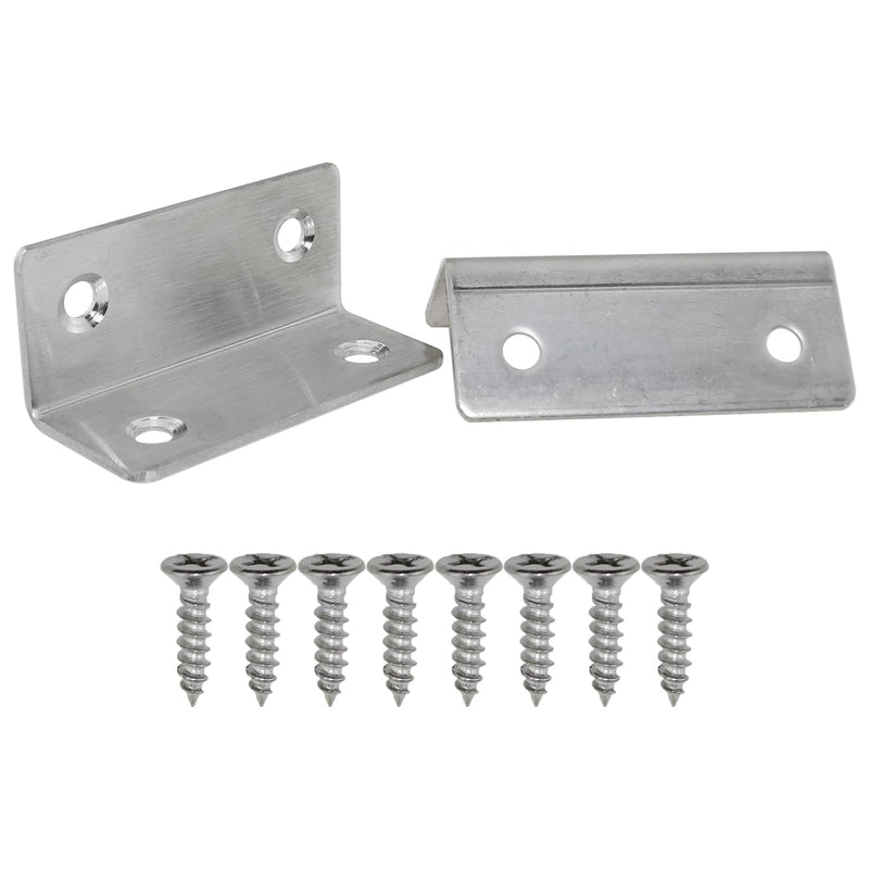 [Australia - AusPower] - Heyous 2PCS L Shaped Brace Connection Fastener Stainless Steel Long Corner Brace 2.3 Inch x 1 Inch Silver 90 Degree Inside Corner Brace for Shelving and Furniture and Cabinet 