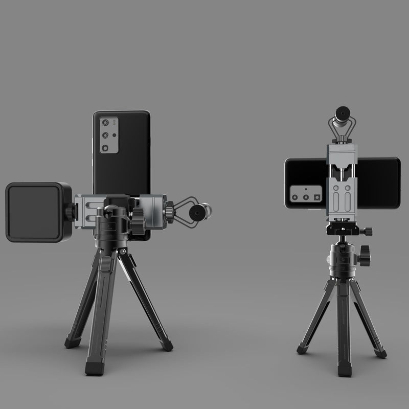 [Australia - AusPower] - Leaplumin Aluminum Phone Mount for Tripod, Adjustable Phone Tripod Mount with Cold Shoe & Arca Swiss Quick Release Plate,Universal Adjustable Clamp Suitable for iPhone 14 pro/13 Pro/12/11/Samsung 