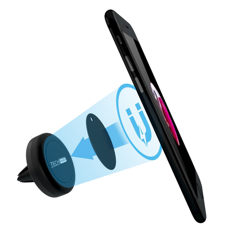 [Australia - AusPower] - TechMatte Magnetic Car Phone Mount (2-Pack) - Universal Air Vent Magnetic Phone Mount Holder (2-Pack, Black) 