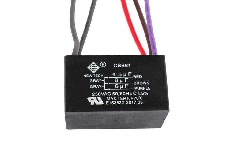 [Australia - AusPower] - Podoy Ceiling Fan Capacitor CBB61 for Compatible with New TECH Harbor Breeze 4.5uf 6uf 6uf 5 Wire (2 Pack) 