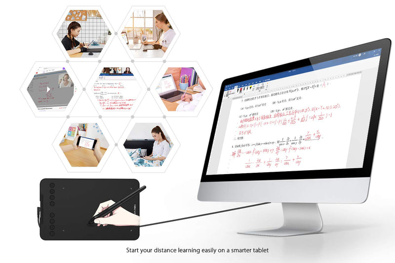 [Australia - AusPower] - XP-PEN Deco Mini7 Graphics Tablet 7 x 4 Inch Pen Tablet with Tilt Support Passive Pen and 8 Customizable Shortcut Keys Drawing Tablet Compatible with Chromebook for Online Teaching/E-Learning Medium Wire 