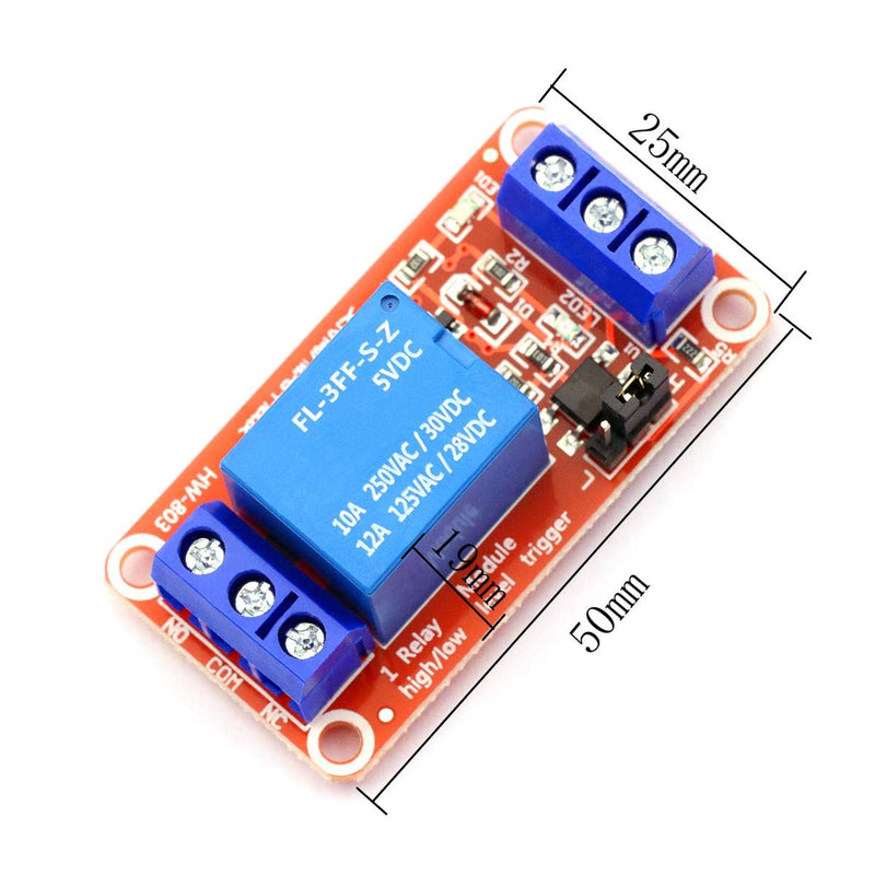 [Australia - AusPower] - CenryKay 5V 1 Channel Relay Module，Optocoupler Isolation Support High and Low Level Trigger (10PCS) 