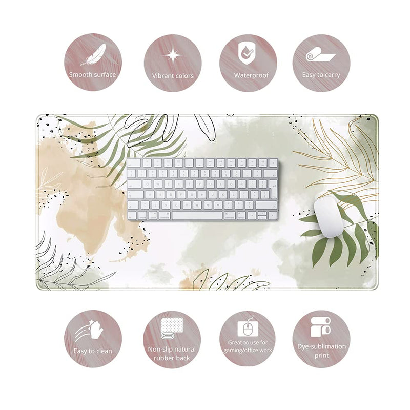 [Australia - AusPower] - Keyboard mat Kawaii Mousepad Matcha Green Plant Abstract Accessories Desk pad Mouse mat Desk mat for Desktop Gamer Girl Accessories Office Accessories for Women Pink Desk Organizer Large Gaming Pads … 