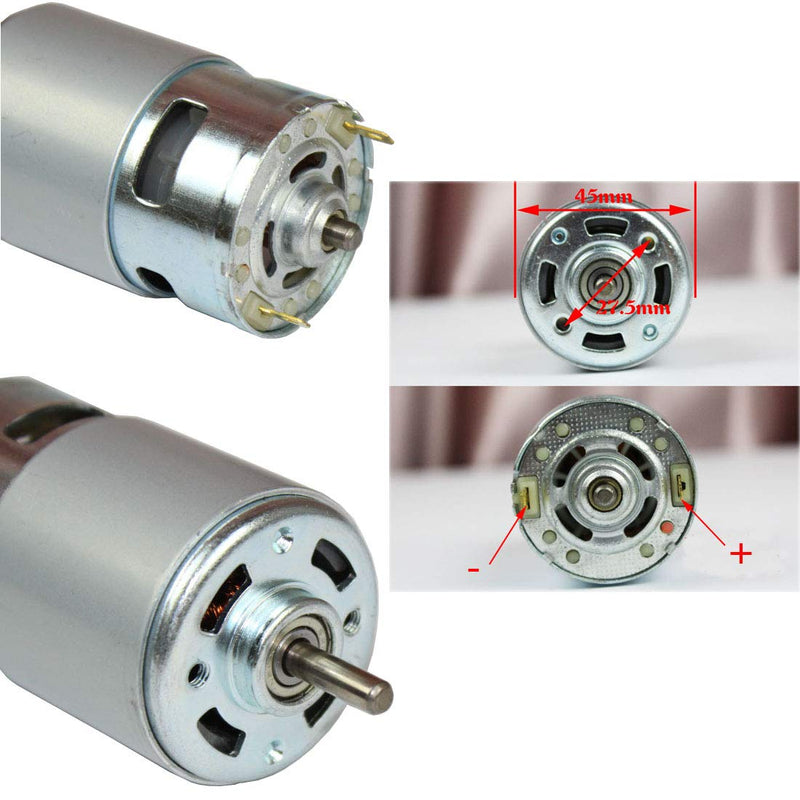 [Australia - AusPower] - Abovehill 775 DC Motor Set 12V-24V 6000-12000RPM Ball Bearing Motor for Electrical Tools +Motor Bracket +Drill Chuck+Bushing+4mm Drill 