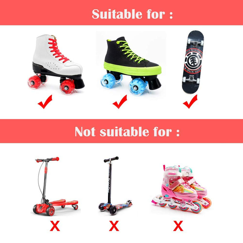 [Australia - AusPower] - Nezylaf 4 Piece Light up Roller Skate Wheels, Luminous Skate Wheels with Bearings Installed for Indoor or Outdoor Double Row Skating and Skateboard Accessories 32 x 58 mm 78A Black 