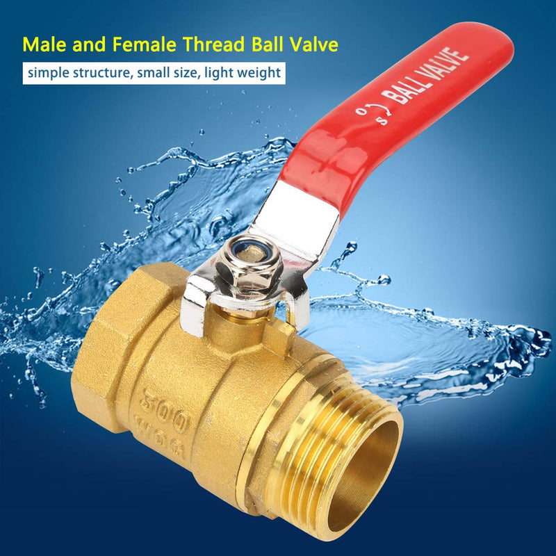 [Australia - AusPower] - Brass Ball Valve,1" BSP DN25 Level Handle Brass Pipe Ball Valve Male and Female Thread 