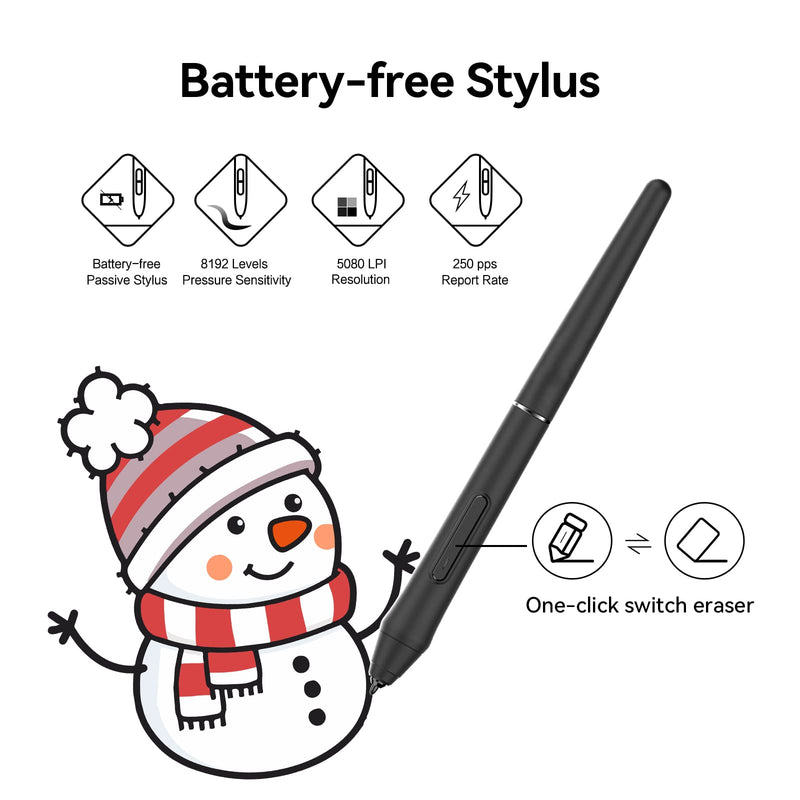 [Australia - AusPower] - PNBOO PN640 Drawing Tablet, 8192 Professional Levels Pressure, Support Chromebook Linux Android Windows Mac, with Battery-Free Stylus, 4 Hot Keys, 6x4 Inches Active Area Small 