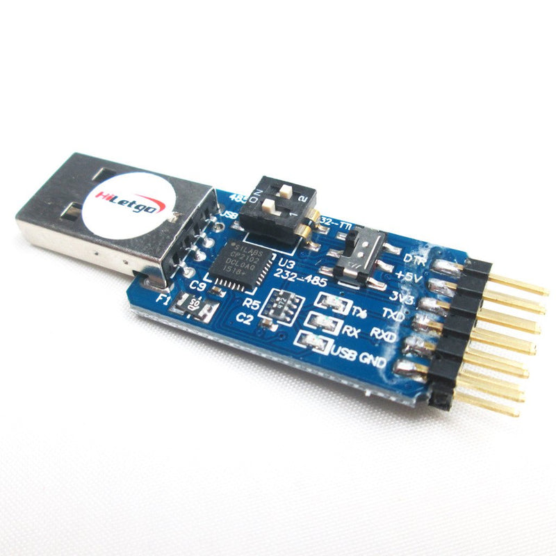 [Australia - AusPower] - HiLetgo CP2102 USB to TTL UART 232 485 Port Mutual Convert Adapter USB Serial Port Adapter 6 in One Multi-Functional USB Serial Debug Tool for Windows Wince Linux Mac 32 64 