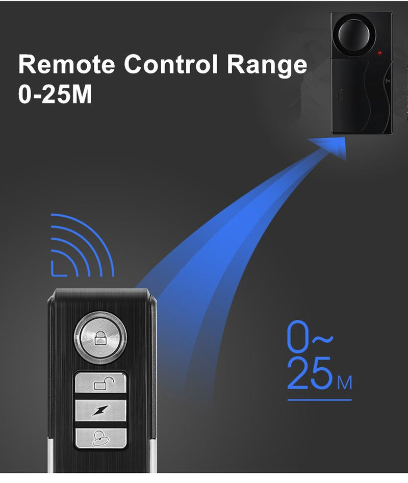 [Australia - AusPower] - Wsdcam Wireless Vibration Alarm with Remote Control Anti-Theft Alarm Bike/Motorcycle/Vehicle Security Alarm, 110db Loud, Door and Window Alarm 