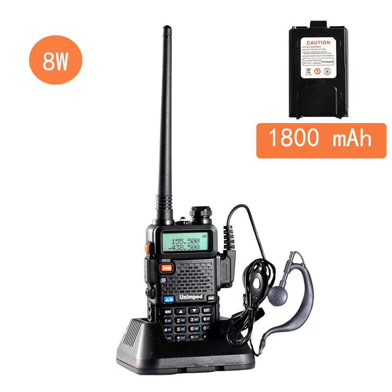 [Australia - AusPower] - Unimped UV-5R Dual Band Two-Way Radio 128CH FM UHF VHF Radio 2 Way Radio Rechargeable Long Range Walkie Talkies for Adults Ultra Long Distance (1 Pack) 