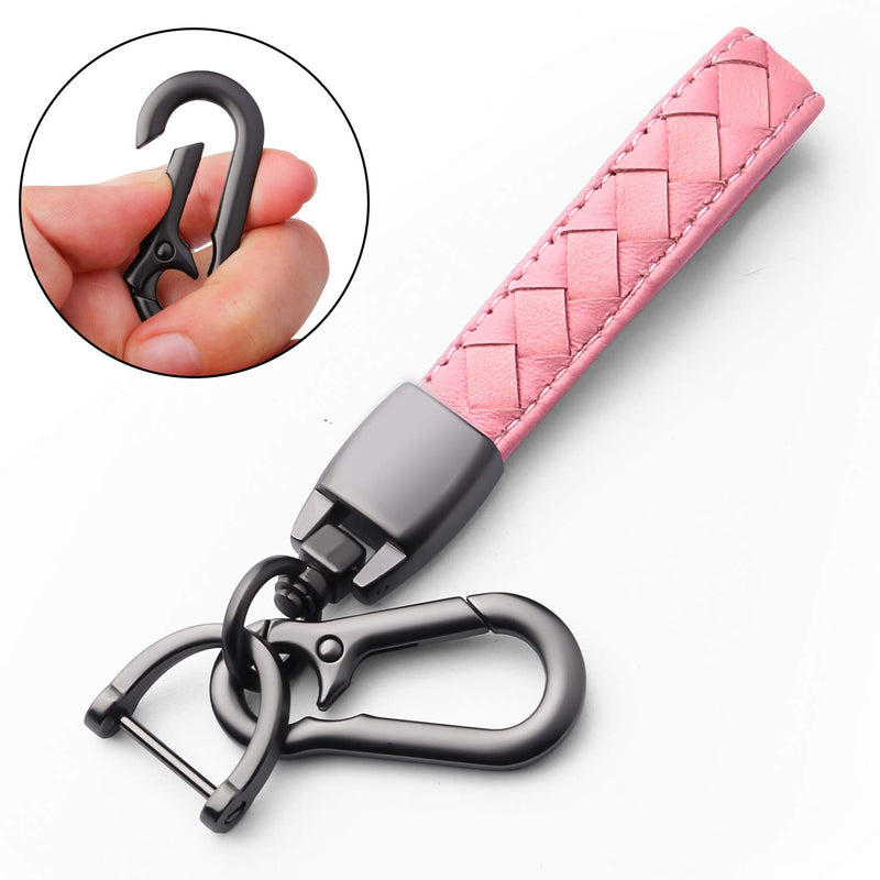 [Australia - AusPower] - Sindeda for Honda key fob cover with leather keychain,Soft TPU Full key Shell Protection,key fob case compatible Honda Accord Civic CRV Pilot Odyssey Passport Smart Remote Key，Key Fob Shell Pink 