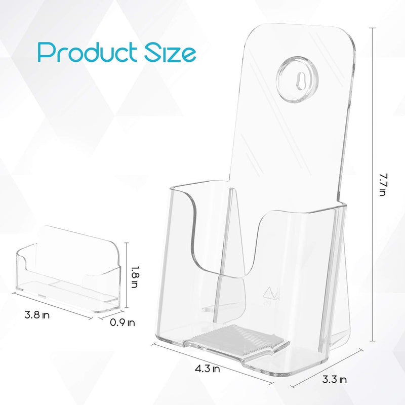 [Australia - AusPower] - KTRIO Brochure Holder Acrylic Brochure Holders 4 x 9 Inches, Plastic Flyer Holder Clear Literature Holder Desk or Wall Mount, 2 Pack 