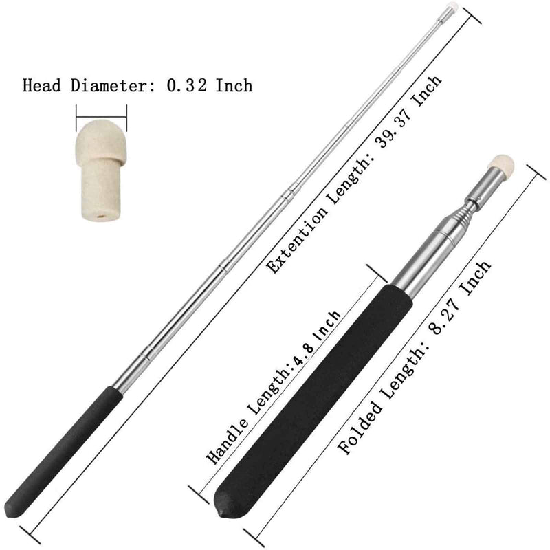 [Australia - AusPower] - Pointer Sticks,Extendable Pointer,Hand Pointer for Classroom，Classroom Pointer for Teacher，Telescopic Teacher Pointer Retractable Pointer Hand Pointer for Kids Whiteboard Pointer (Black) Black 