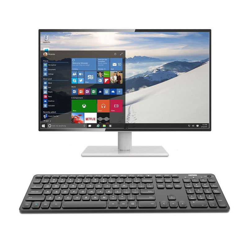 [Australia - AusPower] - Arteck 2.4G Wireless Keyboard Ultra Slim Full Size Keyboard with Numeric Keypad and Media Hotkey for Computer/Desktop/PC/Laptop/Surface/Smart TV and Windows 10/8/ 7 Built-in Rechargeable Battery 