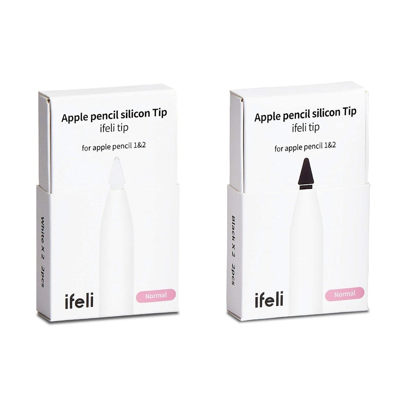 [Australia - AusPower] - IFELI Normal All-in-One Silicone Tip Replacement for Apple Pencil (2 pcs 1 Set) | Silicone Pen Nibs for iPad Pencil | (2pcs White) 