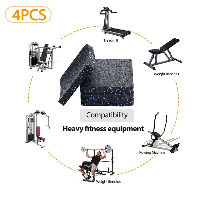 [Australia - AusPower] - BestXD Treadmill Mat, Exercise Equipment Mat with High Density Rubber (3.94 X 3.94 X 0.5 inch) 