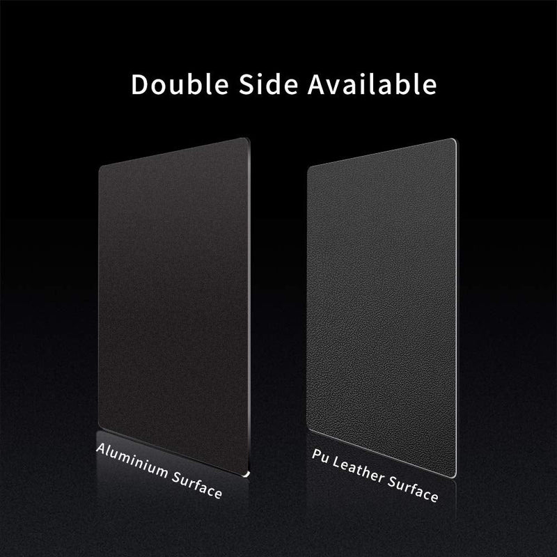 [Australia - AusPower] - Hard Black Metal Aluminum Mouse Pad Mat Smooth Magic Ultra Thin Double Side Mouse Mat Waterproof Fast and Accurate Control for Gaming and Office((Large 11.81X9.45 Inch) Large 