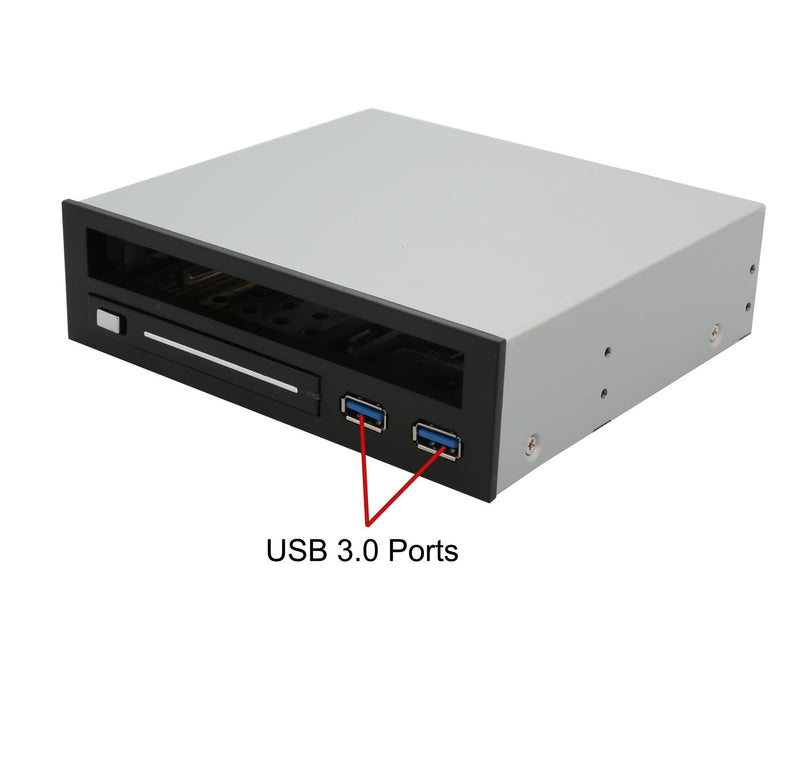 [Australia - AusPower] - Syba 5.25" Bay Adapter for Slim Optical Drive, 2.5" Trayless Rack for Hard Drives HDD SSD, USB Hub - SY-MRA55005 
