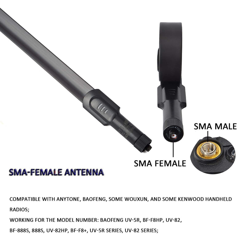 [Australia - AusPower] - Product Image HYS SMA Female Antenna Foldable Dual Band UV VHF/UHF 144/430Mhz CS Tactics Antennas for Yeasu FT-65R FT-4XR FT-4VR FT-65R FT-65 FT-25R FT25E Baofeng uv-5r bf-f8hp 2-Way Radios 