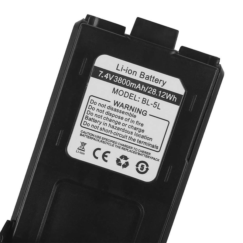 [Australia - AusPower] - BAOFENG BL-5L 3800mAh Extended Battery Compatible with UV-5R RD-5R UV-5RTP UV-5R Plus, Original Pack, Black 