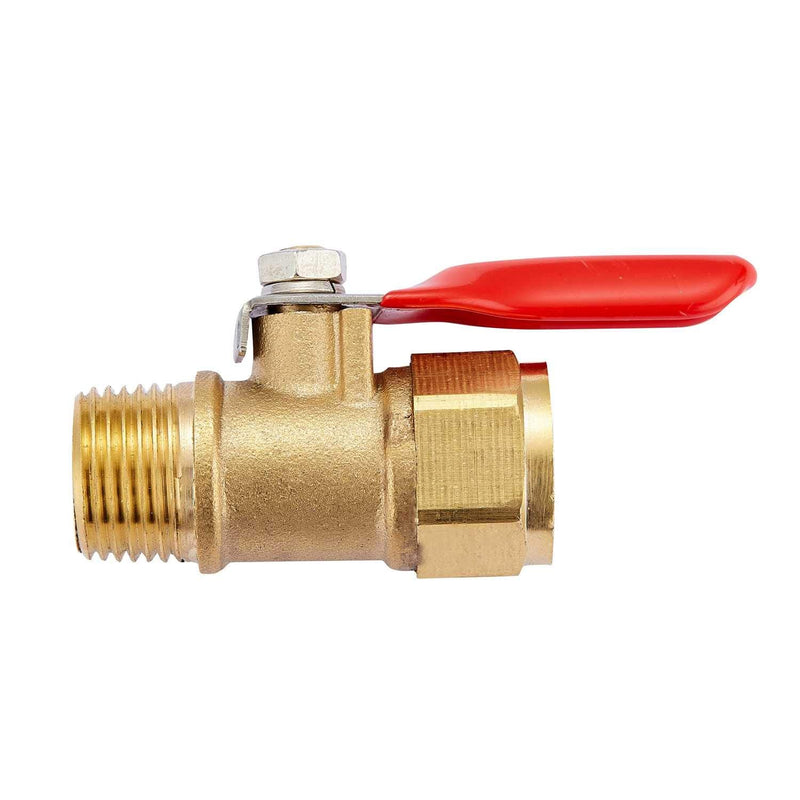 [Australia - AusPower] - Minimprover Heavy Duty Brass 2 PCS Inline Mini Ball Valve Shut Off Switch, 3/8" NPT Male x 3/8 INCH NPT Female Pipe Fittings, 180 Degree Operation Handle, Rated to 600 WOG for Tank Drain 3/8"NPT 