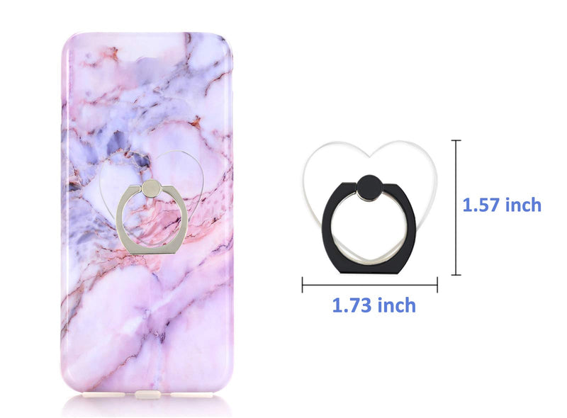 [Australia - AusPower] - lenoup Transparent Heart Cell Phone Ring Holder Kickstand,360 Rotation Clear Heart Cell Phone Finger Ring Grip Stand for Phones,Pad 