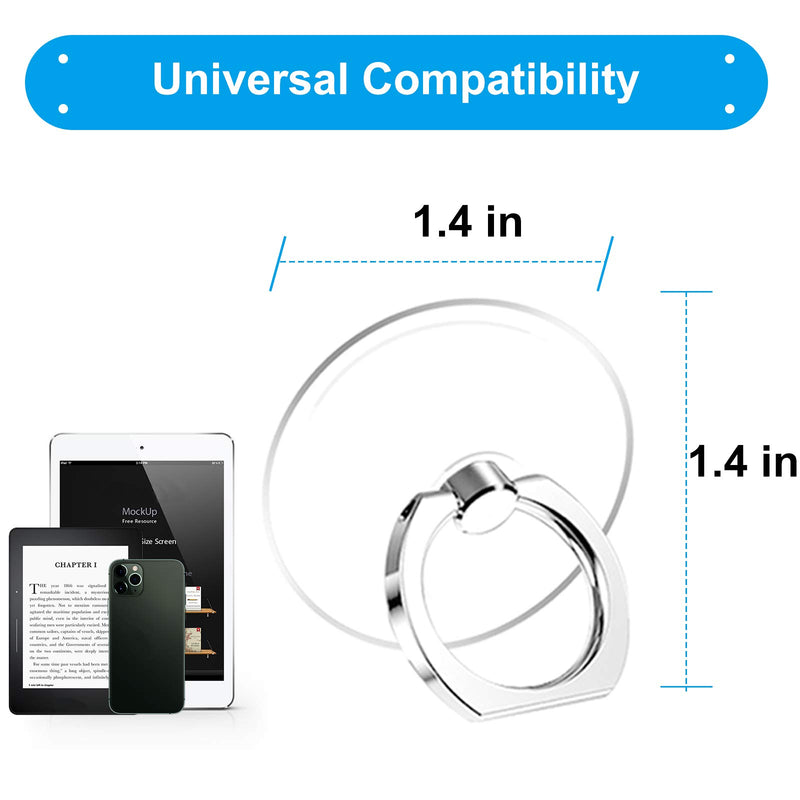 [Australia - AusPower] - Jsoerpay Cell Phone Ring Holder, Transparent Ring Holder 360°Rotation Finger Ring Stand, Clear Cell Phone Kickstand Compatible with Most of Phones, Tablet and Case, (2Silver+1Black+1Rose Gold) 2Silver+1Black+1Rose Gold 