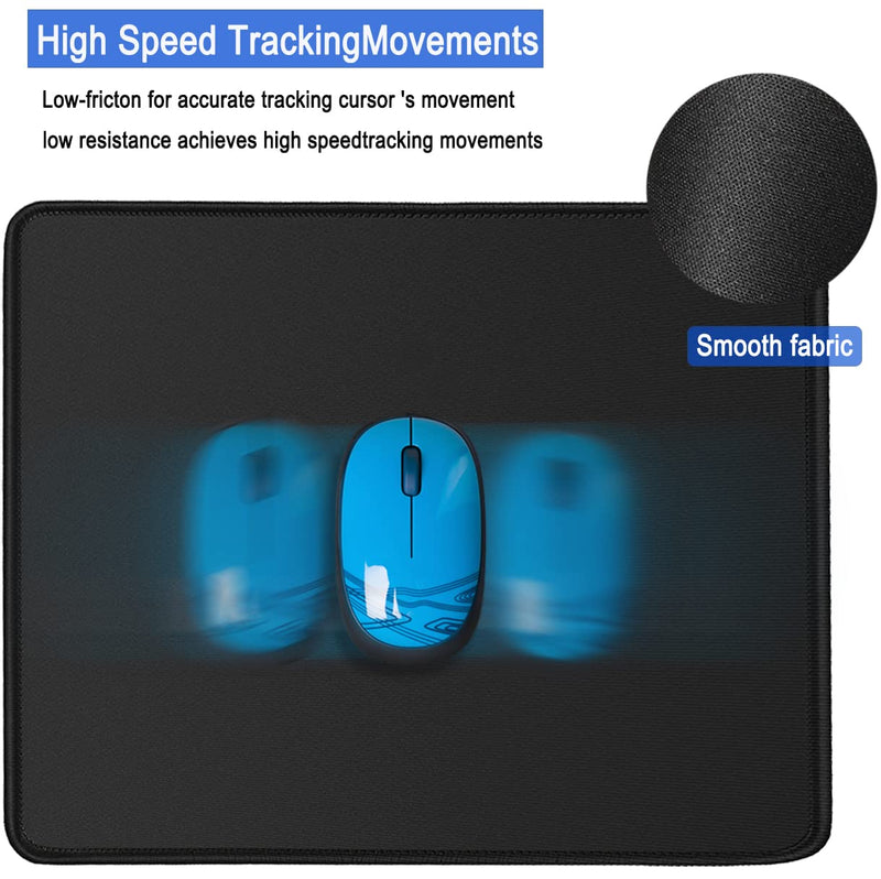 [Australia - AusPower] - Mouse Pad, Large Gaming Mouse Pad with Double Stitched Edges, 14.9 x 11.7 inches Premium-Textured & Waterproof Mousepad, Nonslip Natural Rubber Base Mouse pad for Laptop,Computer, Office, Home, Black 
