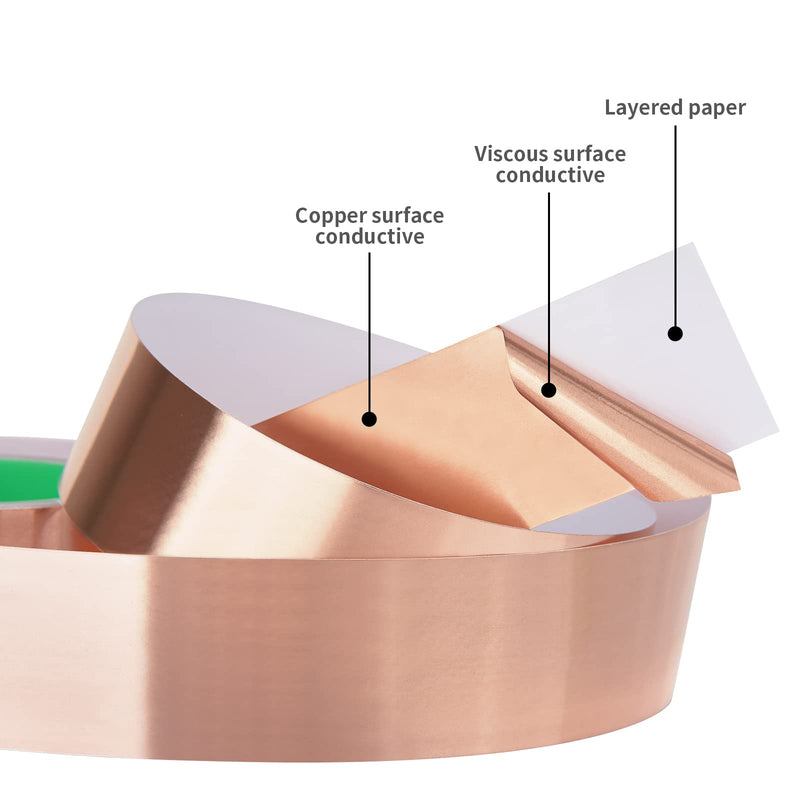 [Australia - AusPower] - Copper Tape, Copper Foil Tape Kirecoo (2inch X 33 FT) Copper Foil with Conductive Adhesive for Guitar, EMI Shielding, Crafts, Electrical Repairs and Grounding 2inch X 33 FT 