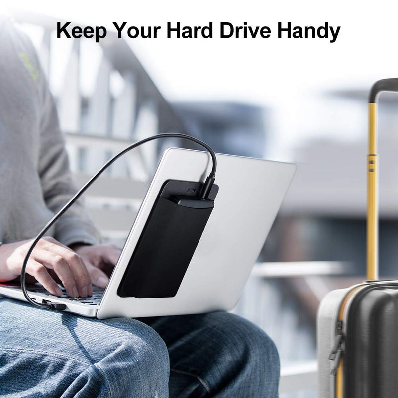 [Australia - AusPower] - ESR Portable External Hard Drive Carrying Case, Pouch Holder for Computer Accessories, Sleeve Storage Organizer for Battery Pack, Wireless Mouse, Cables, and Earphones - Black 