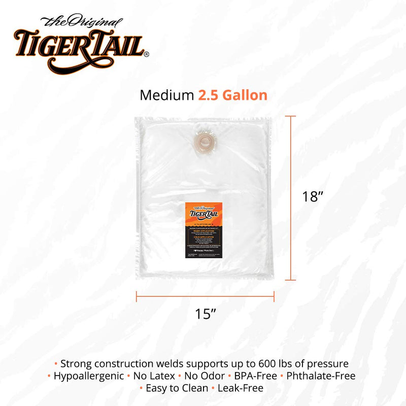 [Australia - AusPower] - Tiger Tail DrySoak Hot Water Therapy Bag, Medium (2.5 Gallon), Made in USA (Sister Brand Fomentek) Medium (2.5 Gallon – 15″ x 18″) 