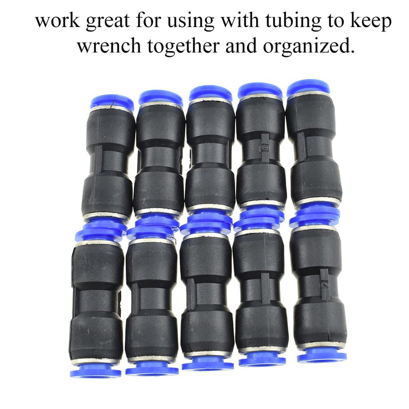 [Australia - AusPower] - Yadaland Straight Push Connectors Straight Union Pipe Tube Fittings SPU 8mm Quick Release Pneumatic Coupler Air Line 2 Way Seal Secure Tight Easy Press No Leak for 5/16 OD Water Tube 10pcs Plastic SPU-8 10Pieces 