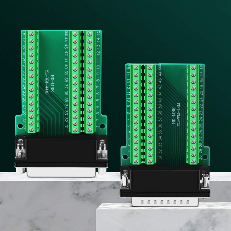 [Australia - AusPower] - ANMBEST DB44 Solderless Connector, Female D-SUB to 44-pin Port Terminal Adapter Breakout Board with Bolts DB44 Female 