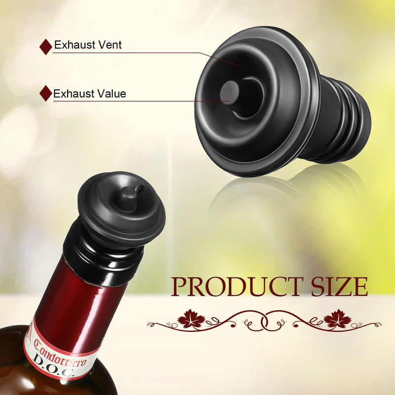 [Australia - AusPower] - Wine Stopper Resealable Wine Pump Vacuum Stoppers Vacuum Wine Stopper Silicone Wine Saver Vacuum Stoppers Practical Wine Saver Stoppers for Kitchen Supplies Wine Bottle Tools (Black,24 Pieces) 24 Black 