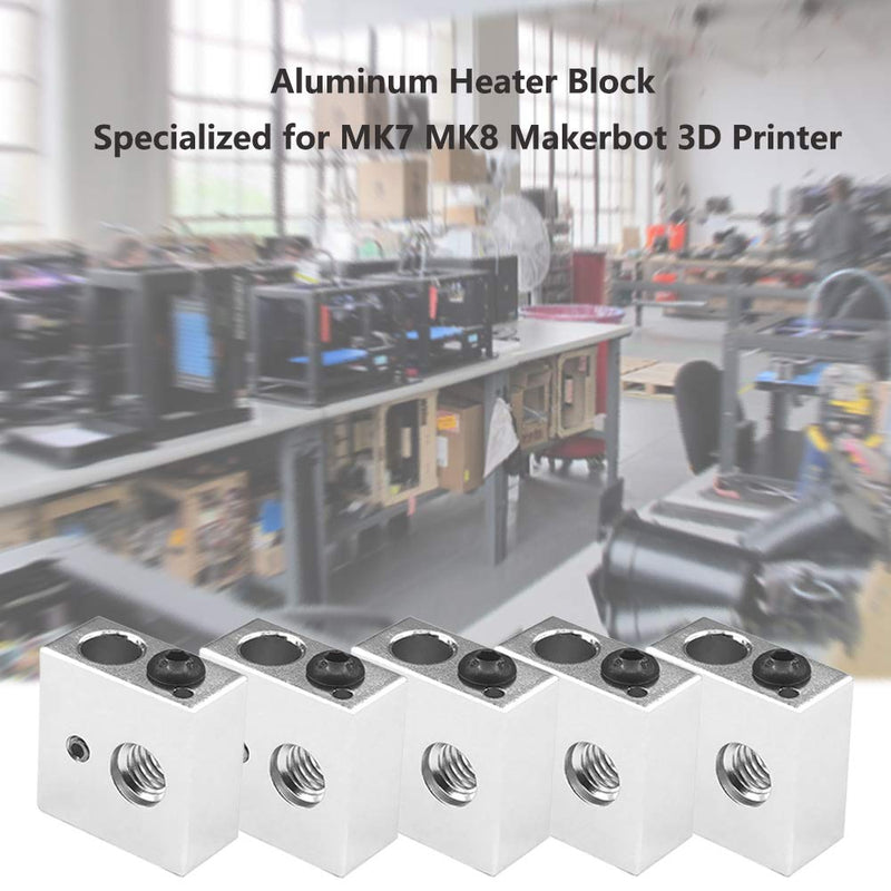 [Australia - AusPower] - Saiper Aluminum Heater Block Specialized for MK7 MK8 Makerbot Reprap 3D Printer Extruder Kit (Pack of 5pcs) 