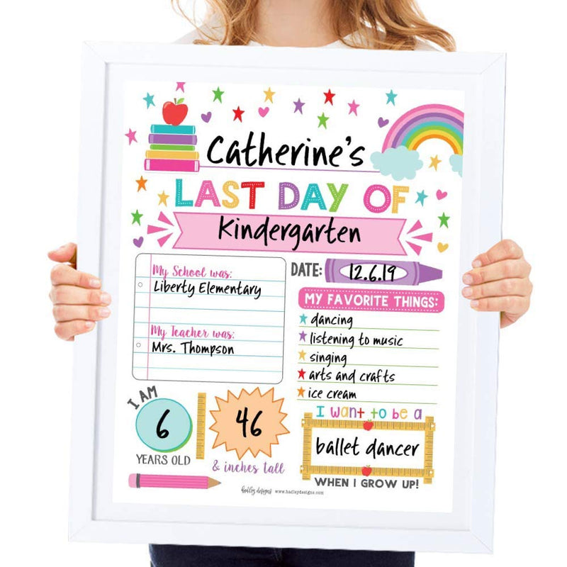 [Australia - AusPower] - 10 Pink School Signs for Kids First Day of School Board for Kids, My First Day of School Sign for Kids First Day, Back to School Sign, 1st Day of School Chalkboard Sign, First Day of Kindergarten 8x10 