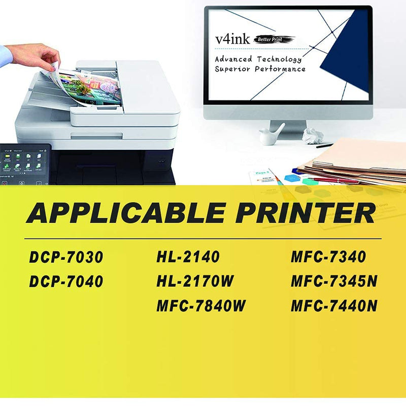 [Australia - AusPower] - V4INK Compatible Drum Replacement for DR360 DR-360 Drum Unit for Brother DCP-7040 DCP-7030 HL-2140 HL-2170W HL-2150N MFC-7340 MFC-7345N MFC-7440N MFC-7840W Printer, Black 1 Pack, 12000 Pages 