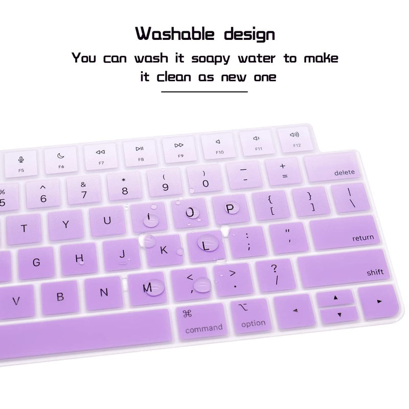 [Australia - AusPower] - HRH Silicone Keyboard Cover for Apple iMac 24 Inch 2021 Newest Magic Keyboard with Touch ID A2449 Keyboard Cover Protector Skin,for Apple iMac 24 Inch M1 Chip 2021 Magic Keyobard A2450-Mint Purple Mint purple 