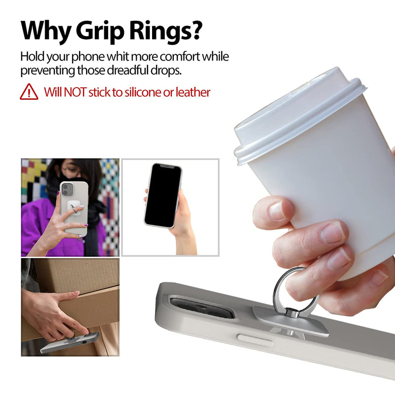 [Australia - AusPower] - Ring Stand Holder, GOOSPERY Wow Ring [Metallic Finish] 360 Degree Rotating Kickstand [Light Anti Drop Finger Phone Grip Ring] Universal Smartphone Compatible - Silver 