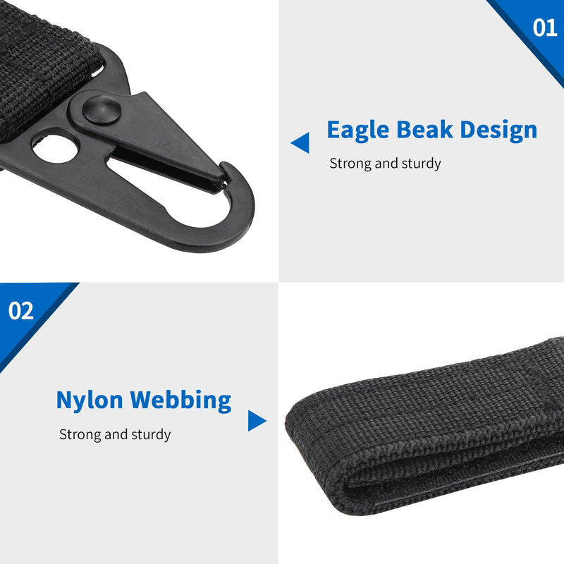 [Australia - AusPower] - Belt Keepers with Tactical Gear Clip, Law Enforcement Nylon Duty Belt Keepers 2" with Key Holder UIInosoo for Police Black 10 Pcs 